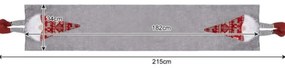 Fugar de masa de Craciun NORDIC GNOME 34x180 cm, gri