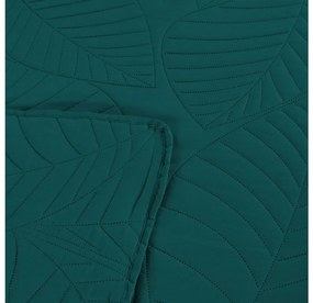 Cuvertura de pat turcoaz cu model LEAVES Dimensiune: 200 x 220 cm
