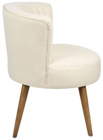 Scaun dining, crem, din lemn de cauciuc si textil, Demeure
