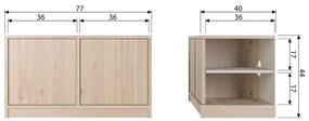 Comodă TV modulară cu aspect de lemn de stejar 77x44 cm Modulair – vtwonen