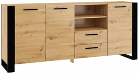 Comodă Nulakka D (Stejar artisan + negru mat). 1124826