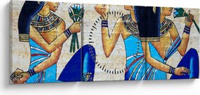 Tablou - Picturi egiptene (cu ceas) (90x30 cm)