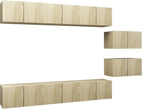 vidaXL Set dulapuri TV, 8 piese, stejar sonoma, lemn prelucrat