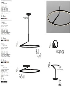 Aplica LED de perete design minimalist TILIA negru