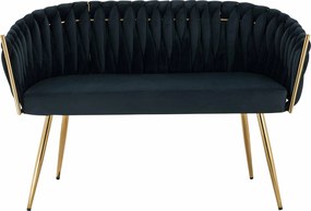 HR750 Neagră din Caifea Canapea cu Picioare Aurii