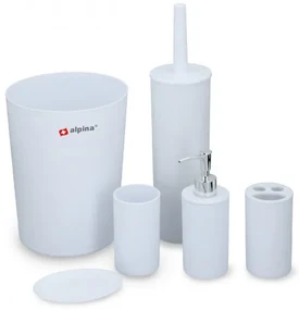 Set accesorii baie Alpina White, plastic, 6 piese