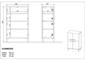 Dulap de baie înalt gri închis cu aspect de stejar 60x97 cm Yonkers - Germania