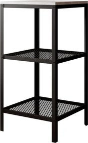 Raft metalic pentru carti, 40x80x40 cm, Rolin 2, ADRK Furniture (Culoare: Alb / Negru)