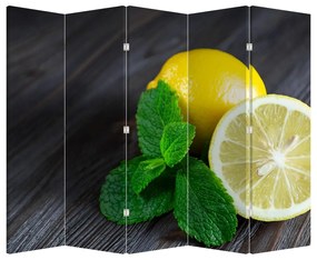 Paravan - Lămâie și mentă pe masă (210x170 cm)