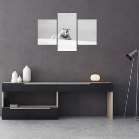 Tablou - Urs polar,alb-negru (90x60 cm)