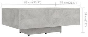 Masuta de cafea, gri beton, 85x55x31 cm, PAL 1, Gri beton, 85 x 55 x 31 cm