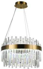 Lustră LED dimabilă pe cablu LED/70W/230V 3000-6500K auriu + telecomandă