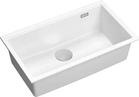 Chiuveta compozit incastrata Quadron Logan 110 alb - inox 76x44 cm