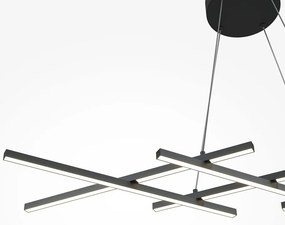 Lustra LED suspendata design geometric Halo negru