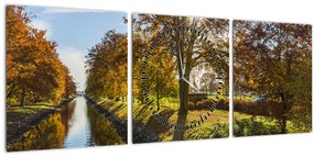 Tablou cu canal de apă (cu ceas) (90x30 cm)