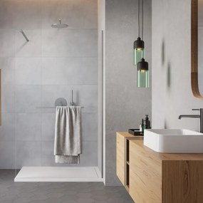 Paravan de dus tip Walk-in Radaway Modo New II cu portprosop nichel periat-transparent 95 cm sticla securizata 8 mm