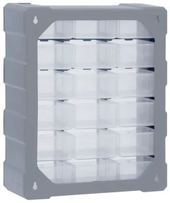 Organizator cu 18 sertare medii, 38x16x47 cm Gri, 18 sertare, 1, Gri