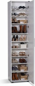 Pantofar cu oglinda Adore Porto, usa reversibila, 10 rafturi, capacitate 20 perechi incaltaminte, 45 x 187 x 36 cm