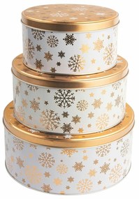 Set doze de tablă de Crăciun Altom GoldenSnowflakes, 3 buc.