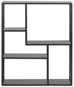 Bibliotecă de perete neagră cu aspect de lemn de frasin 75x91 cm Seaford – Actona
