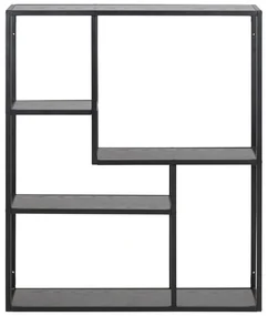Bibliotecă de perete neagră cu aspect de lemn de frasin 75x91 cm Seaford – Actona