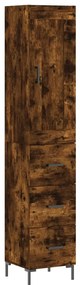 3200198 vidaXL Dulap înalt, stejar fumuriu, 34,5x34x180 cm, lemn prelucrat