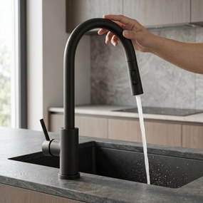 Baterie de bucătărie Rea Fresh Touch Black Matt