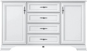 Comoda vintage alba IDENTO, PAL, 154x45x90 cm