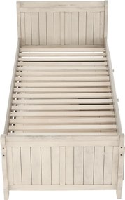 Pat cu pat suplimentar, alb antic, 90x200, ANTIKO
