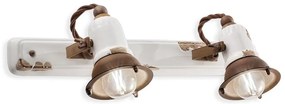 Aplica cu 2 spoturi design retro realizata manual din ceramica LOFT