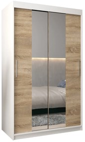 Dulap de haine 120 cm Toki 1 (alb mat + stejar sonoma). 1064890