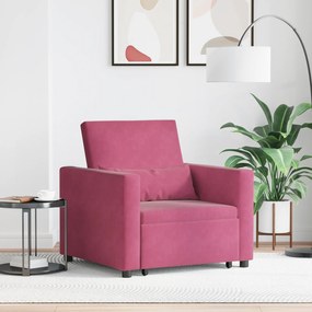 vidaXL Sofa 3 în 1 Fotoliu Convertibil Roșu Bordo din Catifea