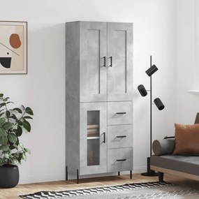 vidaXL Dulap înalt, gri beton, 69,5x34x180, lemn compozit
