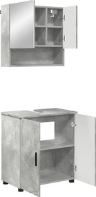 vidaXL Set de mobilier pentru baie Pe perete 2 pcs Gri din beton