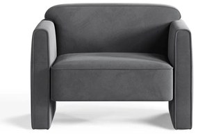 Fotoliu gri cu tapițerie din catifea Abby – Micadoni