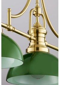 Lustră cu tijă PLATINO Jupiter 2074, 3xE27/15W/230V, verde/auriu