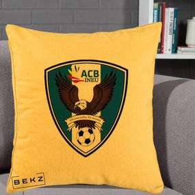 Perna Personalizata ACB Ineu Fotbal, 40x40 cm, Galben, Husa Detasabila, Perna Inclusa, BEKZ®