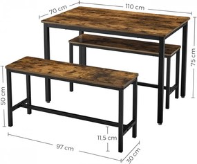 MAI5 - Masa, masuta bucatarie, 110x70 cm - Maro, stil Industrial