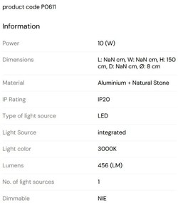 Pendul LED modern, Travertin, Verdes