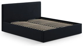 Tăblie de pat albastru-închis tapițată 170,5x100 cm Remo – Micadoni