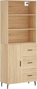 vidaXL Dulap înalt, stejar sonoma, 69,5x34x180 cm, lemn compozit