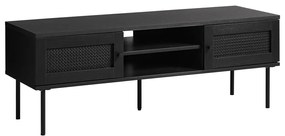 Masă TV neagră cu aspect de lemn de stejar 120x43 cm Pensacola – Unique Furniture