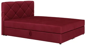 Pat matrimonial Boxspring 160x200 cm Karum Comfort (bordo) (cu somieră și saltea). 1056032