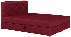 Pat matrimonial Boxspring 180x200 cm Karum (bordo) (cu somieră și saltea). 1007791