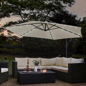 Jusky Umbrela de soare LED Brazilia Ø 3.0m - crem
