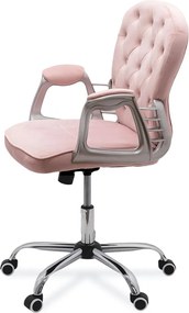 Scaun de birou din catifea elegant OFF 437 roz
