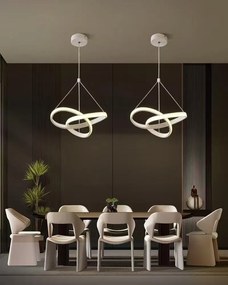 Lustră LED suspendată, alb – 28W, Ø30 cm, 3 temperaturi de culoare