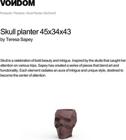 Ghiveci plante design decorativ modern exterior/interior SKULL 45x34x43cm