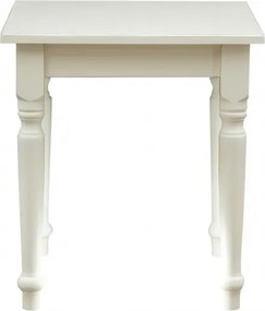 Masa fixa, L 70 70 H78 cm, culoare alb antic, Lemn Masiv