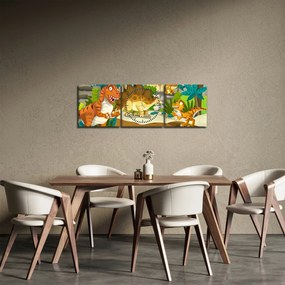 Tablou - Dinozaurii (cu ceas) (90x30 cm)